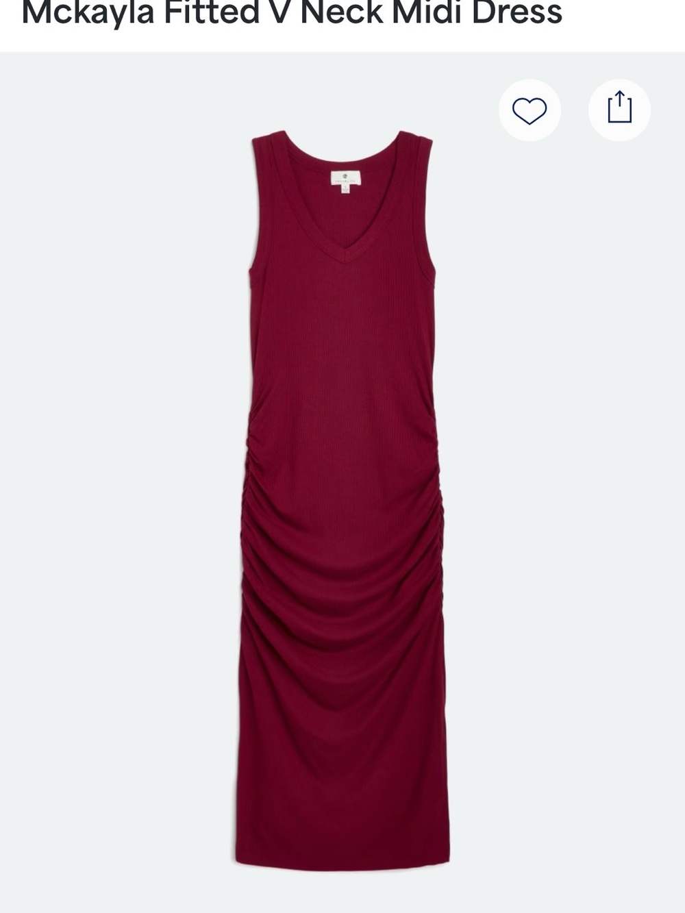 McKayla Fitted V-Neck Midi Dress - Burgundy